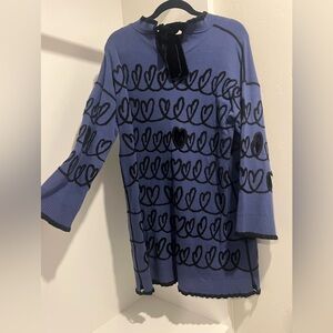 Fendi Scribble Heart Cut-Out Knit Dress